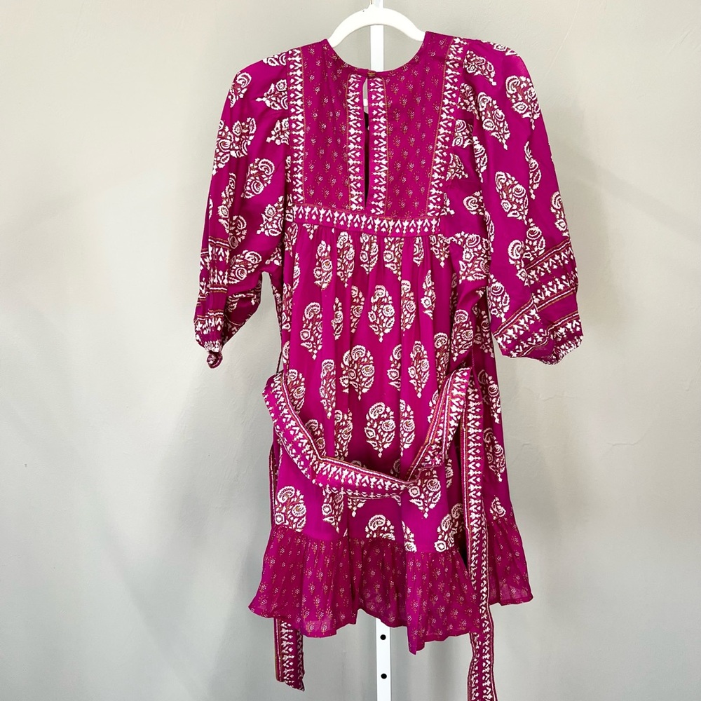 NWT Cleobella Magdalena Mini Dress / Pink Block Print / Size Small - Picture 6 of 8